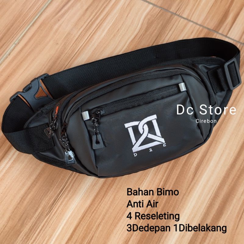 D2C TAS SELEMPANG PRIA WATERPROOF WAIST BAG PRIA ANTI AIR 4 RESLETING OUTDOOR