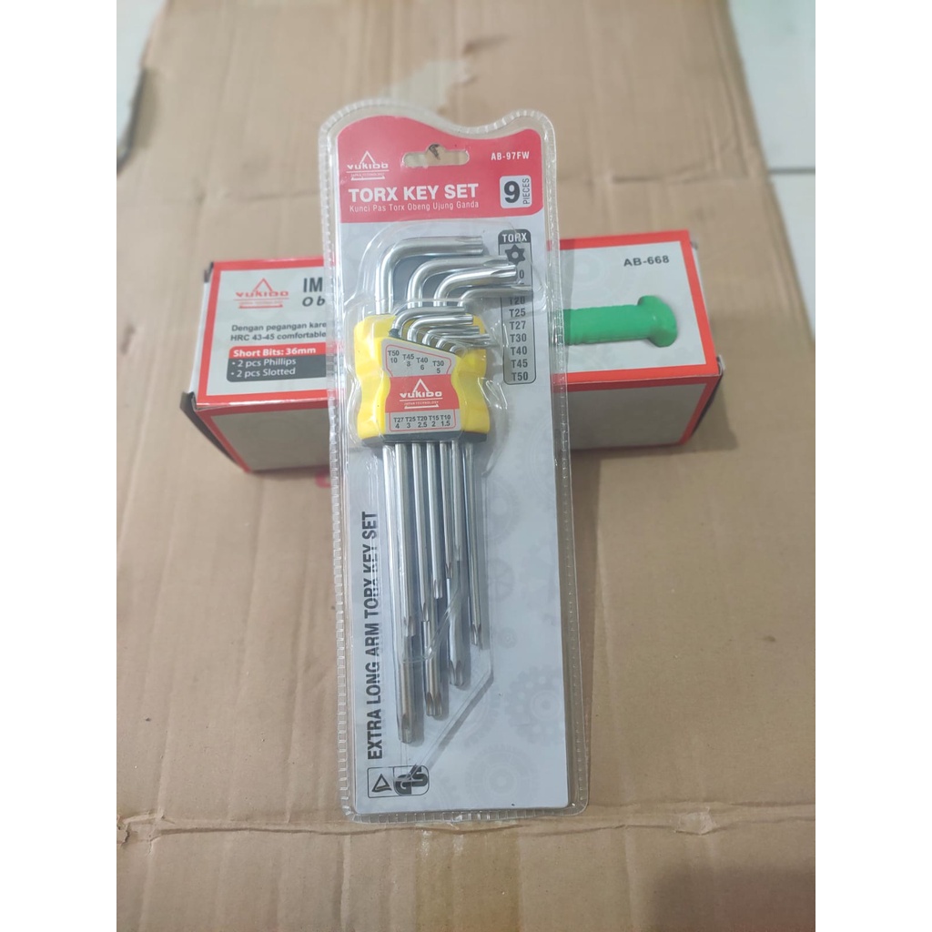 Kunci L Bintang PANJANG Set 9 PCS Hex Key Wrench l 1.5mm 2mm 3mm 5 6 8 10mm