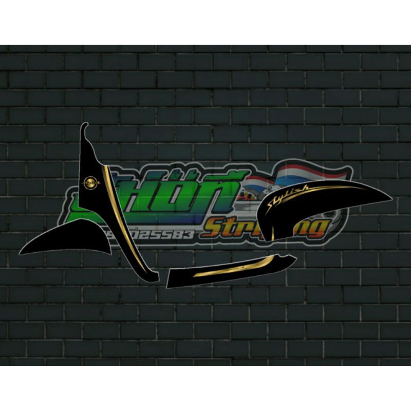 STRIPING STICKER SCOOPY FI STYLISH GOLD SIMPLE TRANSPARAN UV