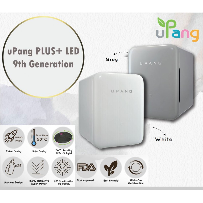 Upang PLUS + LED Waterless UV Sterilizer 9 th Generation - Grey / White