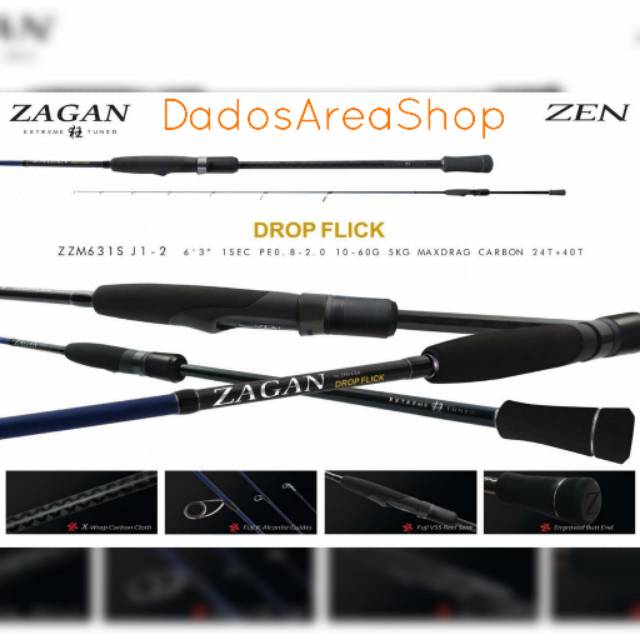Joran Zen ZAGAN DROP FLICK ZZM631S PE 0.8-2 Micro Jigging