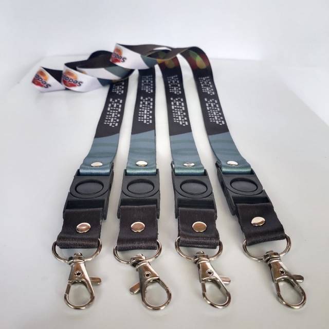 Jual Tali id card lanyard printing custom / sablon denagan stopper dan pengait 2cm Surabaya