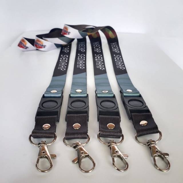 Jual Tali Id Card Lanyard Printing Custom   Sablon Denagan Stopper Dan 