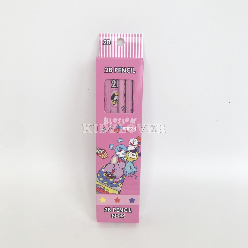 (12pc) pencil 2B kayu fancy/pensil karakter/pensil kayu murah/pensil fancy/pencil