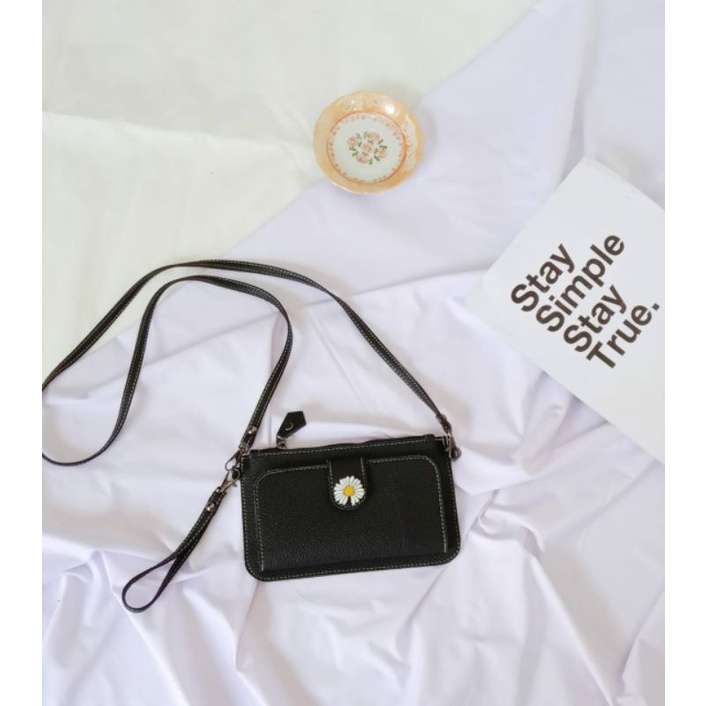 dompet hp dan uang/kartu dompet papirut kulit jeruk tebal dompet serbaguna murah devina dompet bunga tali panjang 2 tali