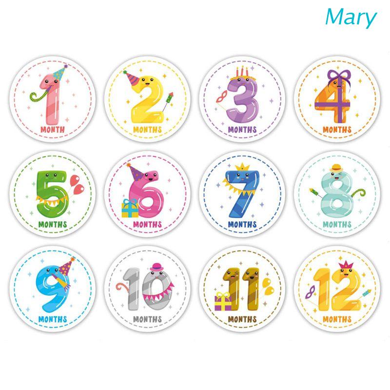 Mary Stiker Decal Motif Bulanan Bayi Untuk Dekorasi Scrapbook / Hadiah