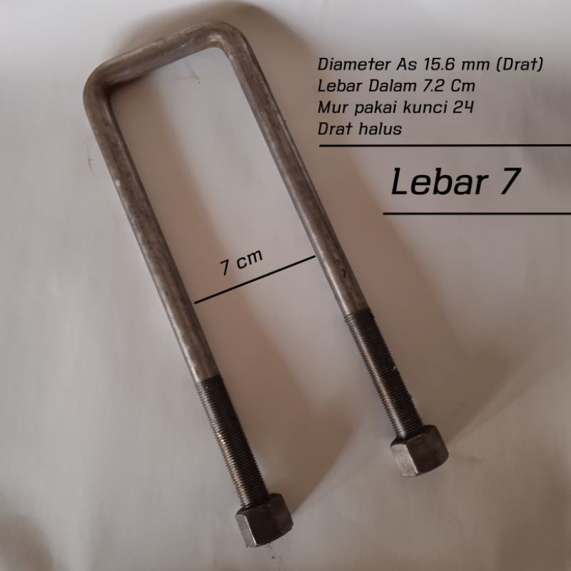 Behel ubolt per lebar 7 Panjang 20~28 cm