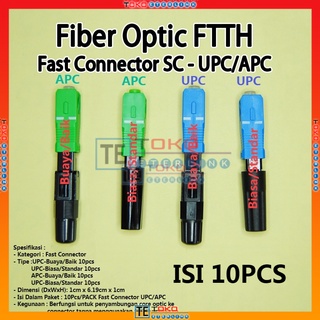 SC UPC/APC 10 PCS FTTH Konektor Fiber Optic SC / UPC Fiber Optic SC Fast Connector
