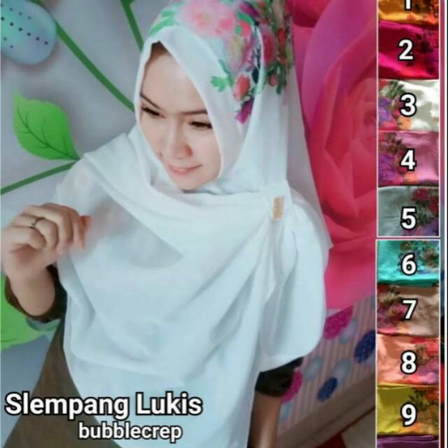 Jilbab Instant Printing Bunga