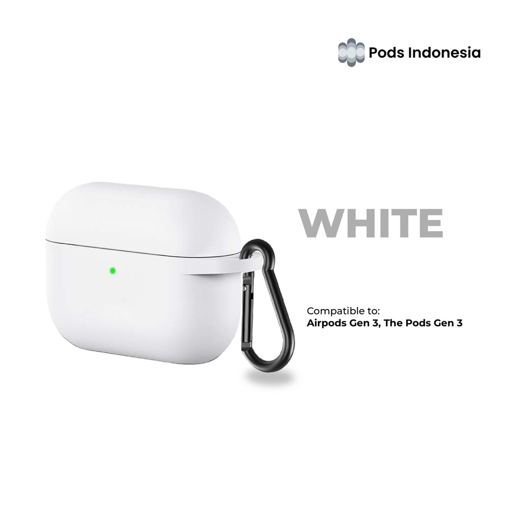 Bundle 2 in 1 Starter Set [The Pods Gen 3 + Free Premium Silicone Soft Case + Free Hook] by Pods Indonesia-White