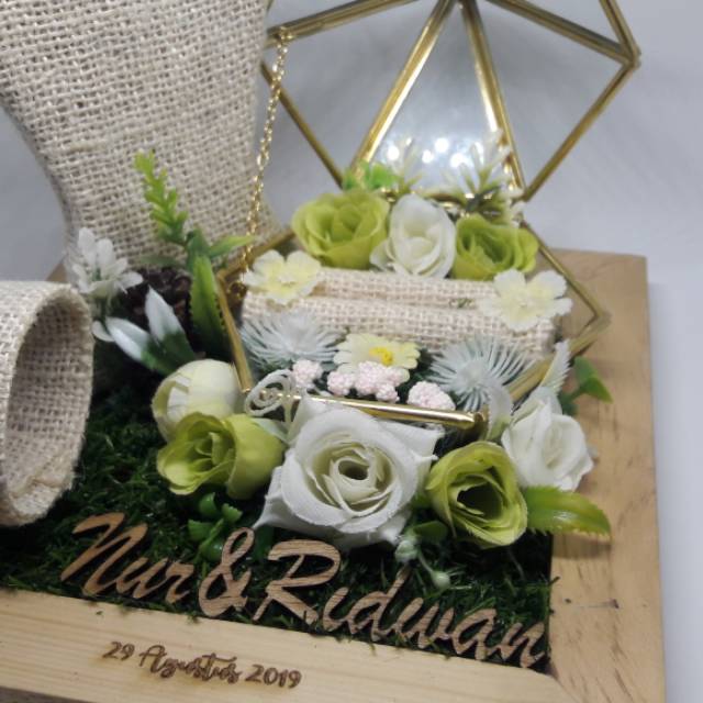 Ring box + FREE nama cincin kalung gelang hantaran seserahan pernikahan tunangan