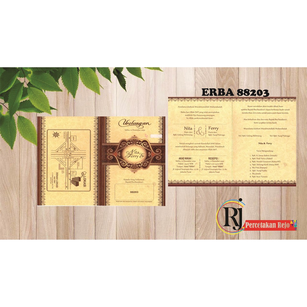 undangan murah / undangan pernikahan / undangan erba 88203 / banyuwangi