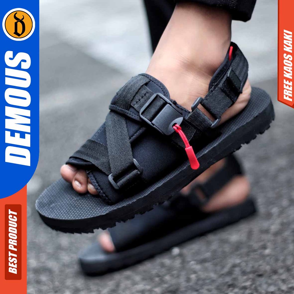 DEMOUS DOMOE Sepatu Sandal Traveling Gunung Pria Hitam