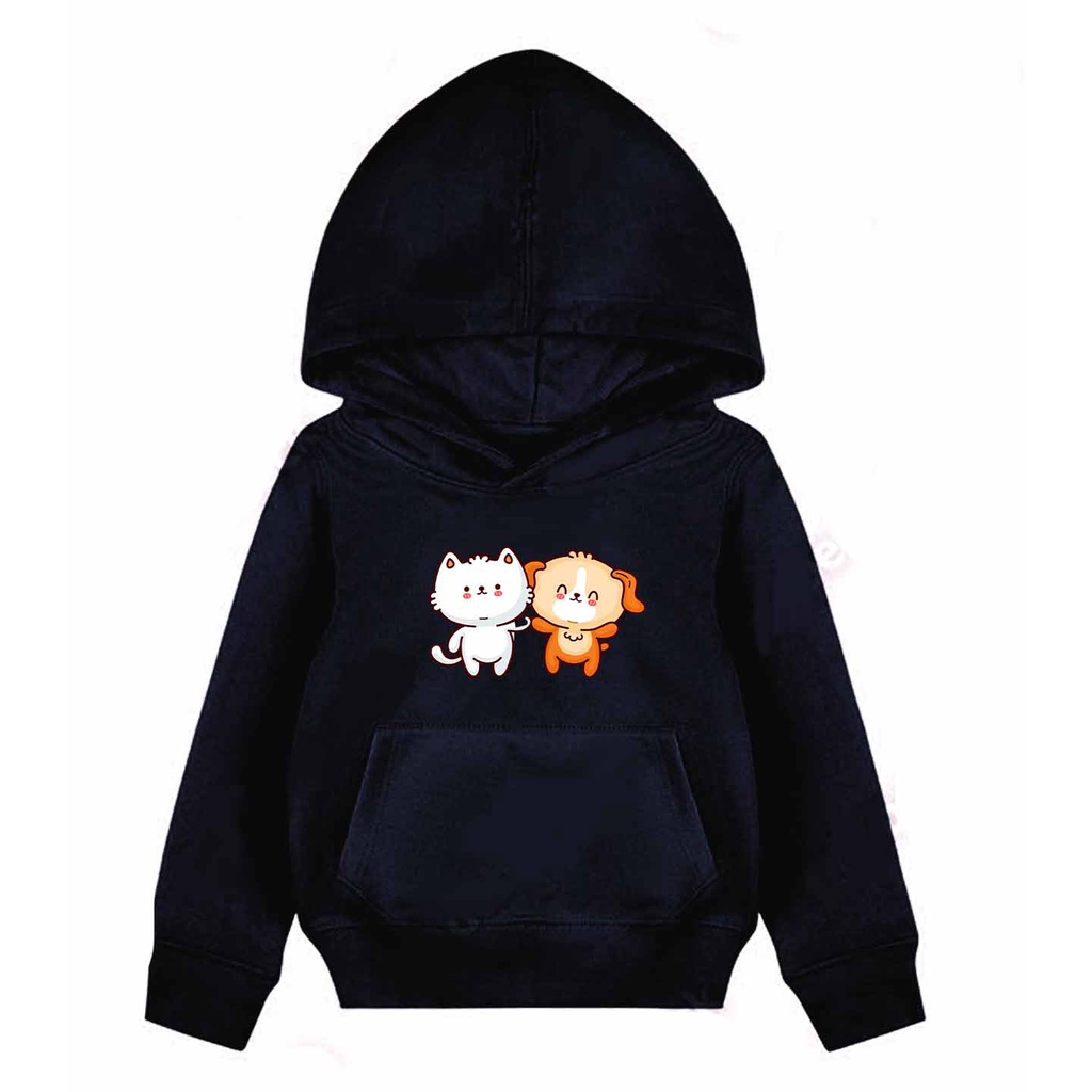 Hoodie Anak Neko to inu Sweater Pakaian Fleece M - XL