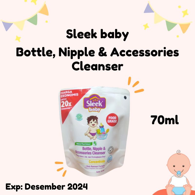 Sleek Baby Bottle Nipple &amp; Accessories Cleanser 70ml ( Sleek Baby Size travel)