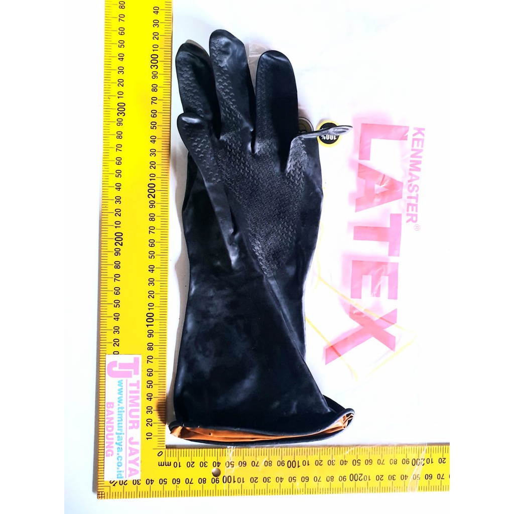 Kenmater Sarung Tangan Karet Hitam - Latex Hand Gloves