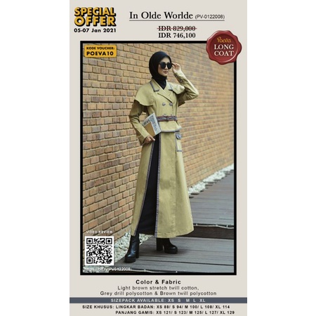 Poeva PV-0122008 Camaraderie Long Coat By Tuneeca Diskon Sale Promo