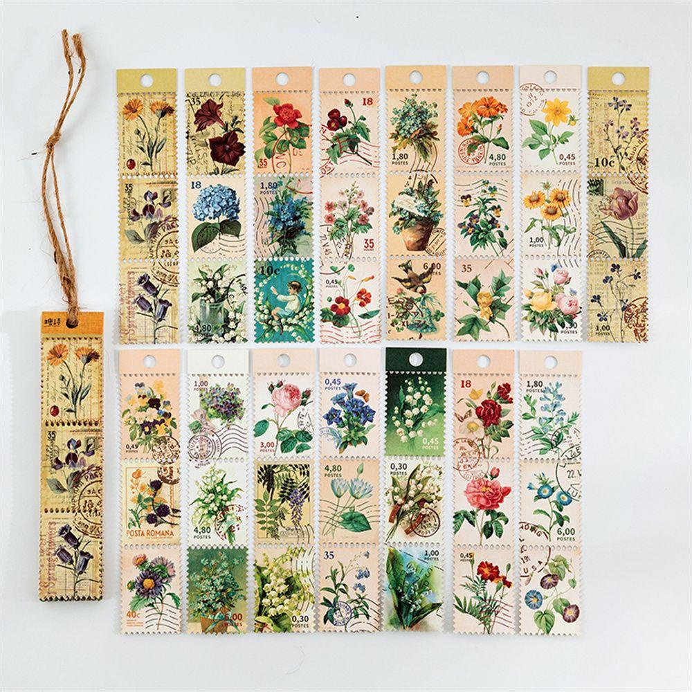 R-flower 45pcs Stiker Planner Diary Cap Butterfly Retro Vintage Bahan Kertas