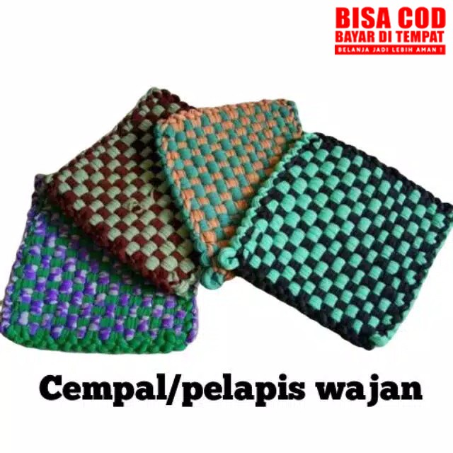 Sepasang Cempal Penahan Panas Wajan Bahan Tebal / 2Pcs Cempal Kain Anyaman Tebal Anti Panas Murah