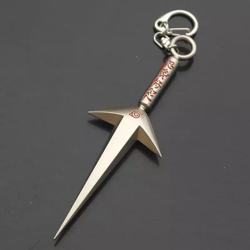 Gantungan kunci kunai senjata pedang anime naruto unik hiraishin minato shuriken kubikiribocho kusanagi sanjin no ogama keychain untuk motor tas mobil dompet-Kunai Hiraishin Red