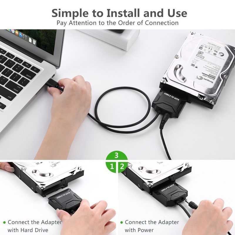 E-yield Kabel Adapter USB 3.0 to SATA for 3.5/2.5 Inch HDD SSD Converter Data Hardisk External