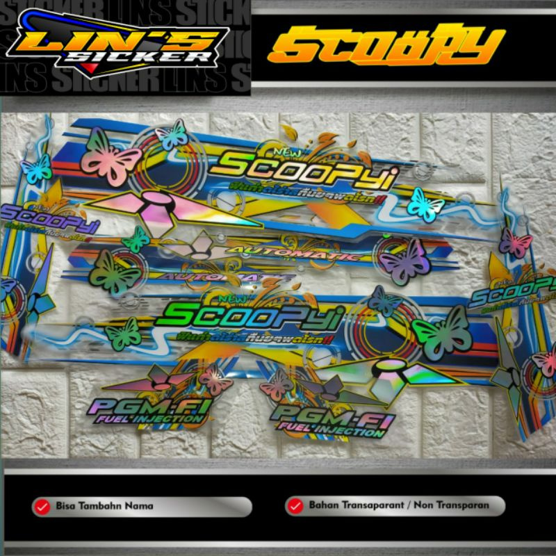 striping sticker list scoopy fi 2014/2015 transparan hologram costum fly