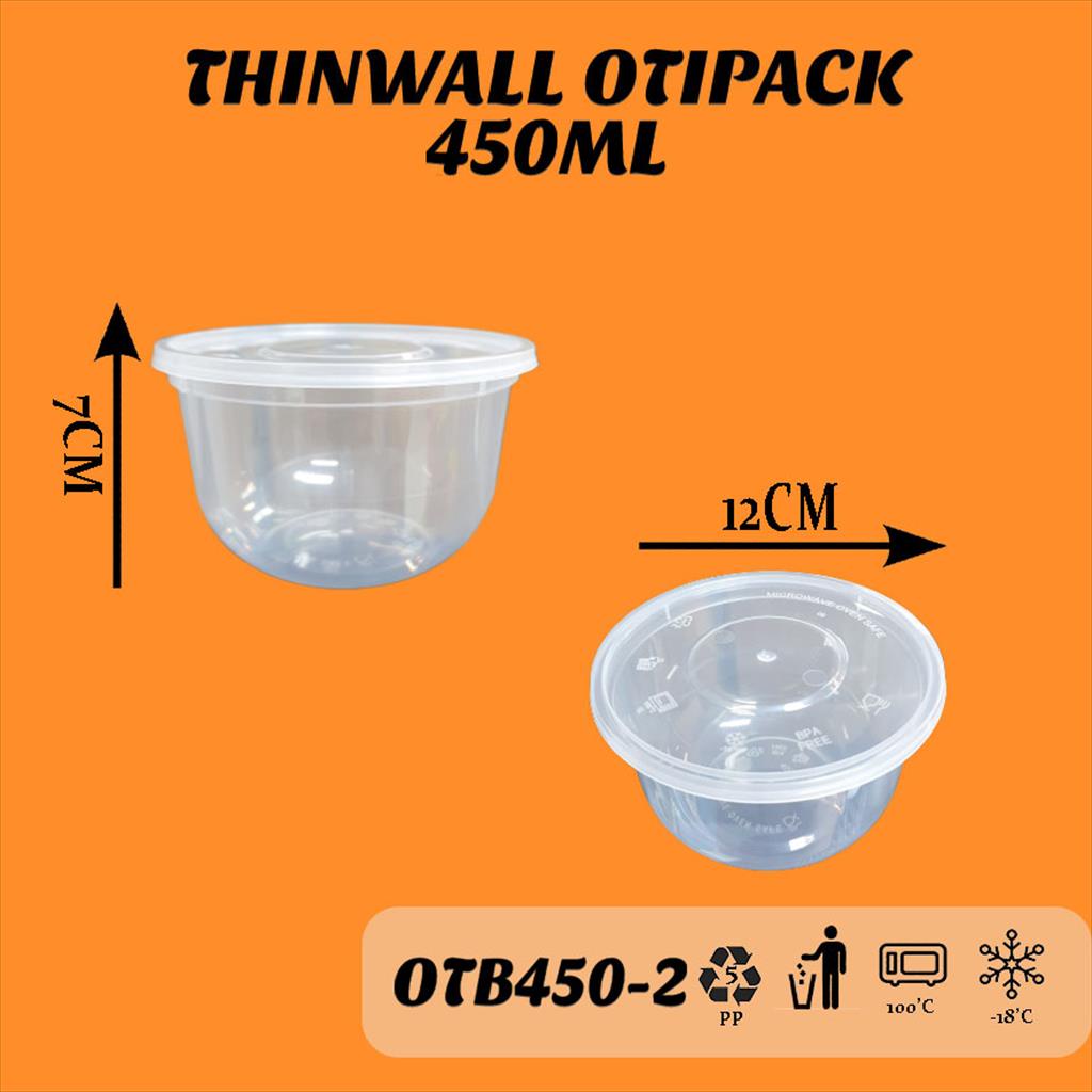 Thinwall Otipack Bowl 45OML/ Thinwall 450-2 Bulat/ Mangkok OTB.450-2 25PC