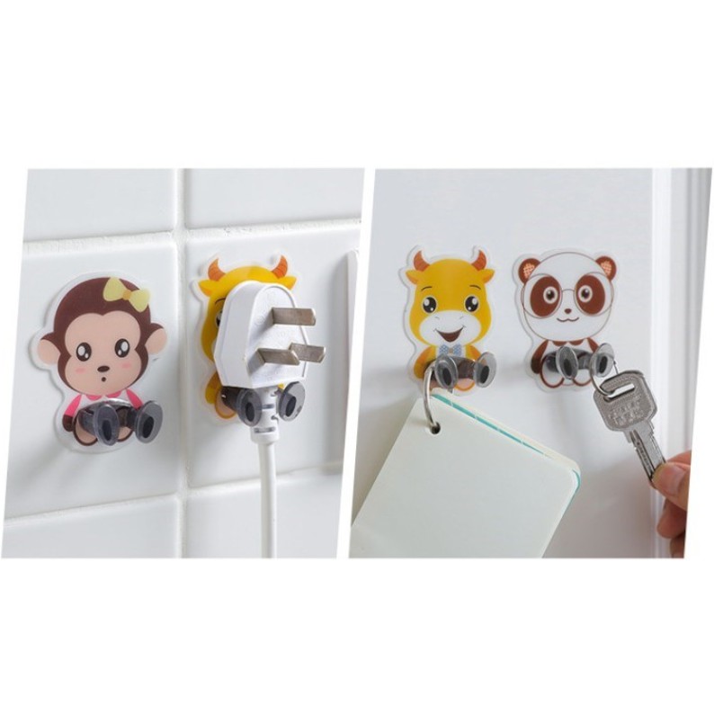 Gantungan Serbaguna HOLDER KABEL Gambar KARTUN HEWAN Lucu / Gantungan Lap Handuk Baju Sikat Kabel Hp