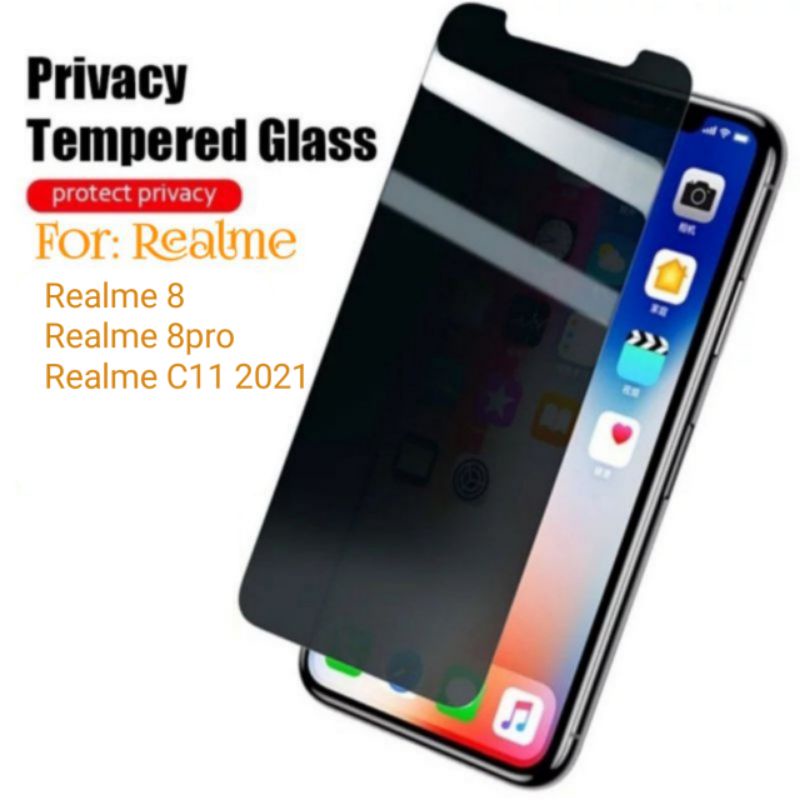 Antigores Realme 8 8Pro C11 2021 Pro Tempered Glass Spy Screen Guard protector TG pelindung layar