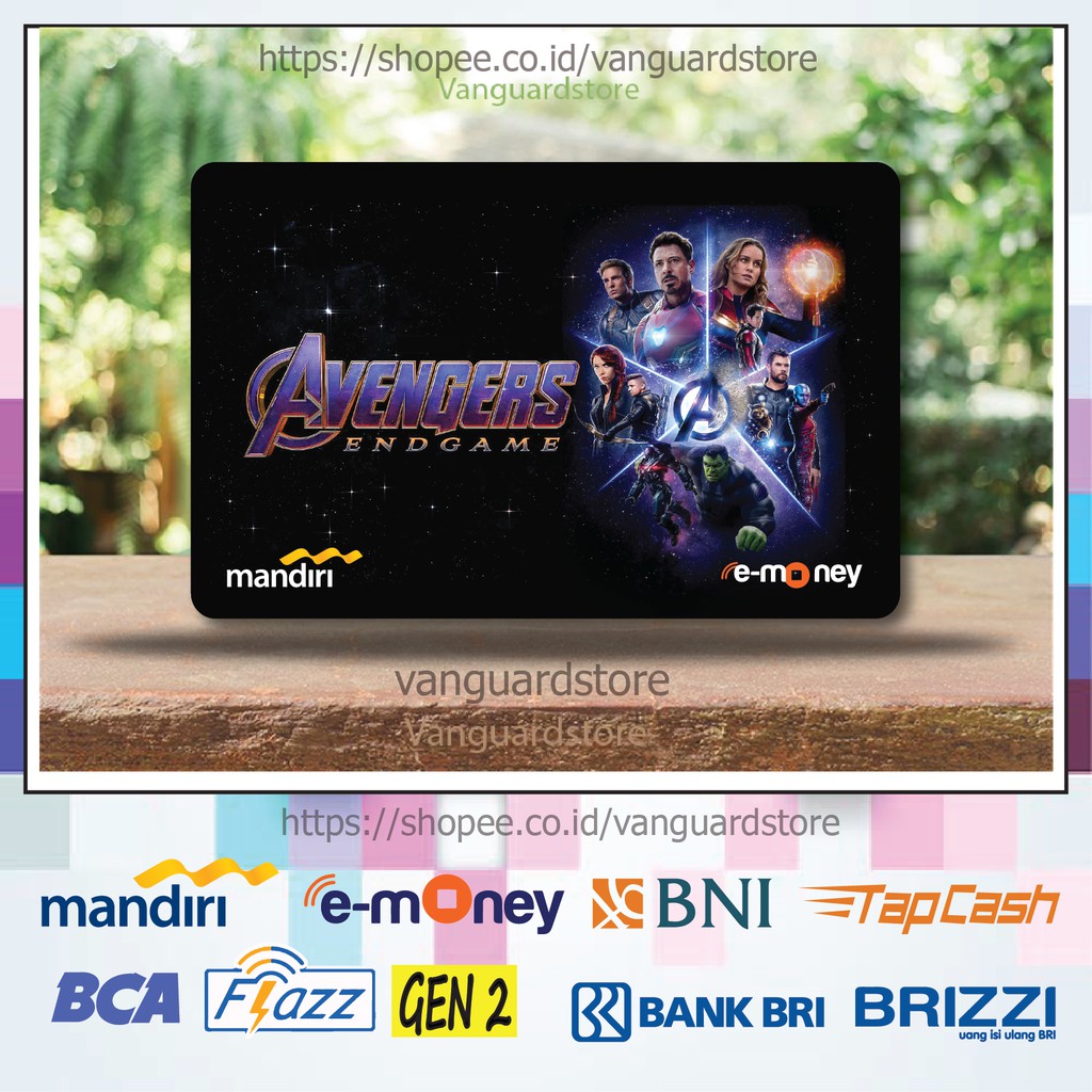 KARTU E MONEY E TOLL LOGO SUPERHERO AVENGERS ENDGAME ANIME 7 EMONEY MANDIRI FLAZZ TAPCASH BRIZZI