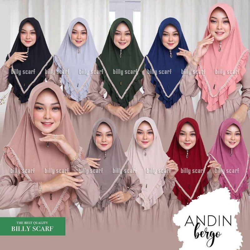 Hijab Bergo Instant Andin Original Billy Scarf