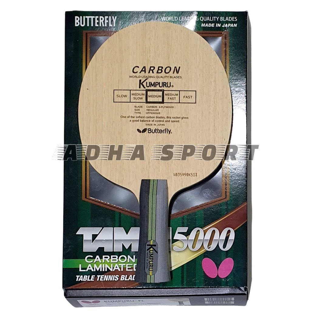 ORIGINAL Butterfly KUMPURU FL Carbon Tamca - Kayu Bet Pingpong Bat Tenis Meja