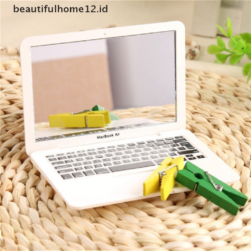 【beautifulhome12.id】 Girl mini pocket laptop shape makeup clear mirror baby mirrors toy .