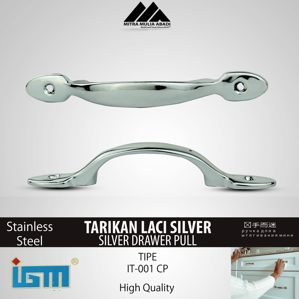 Tarikan Laci Silver 5 Inch | Drawer Pull IGM Tipe IT-001 CP