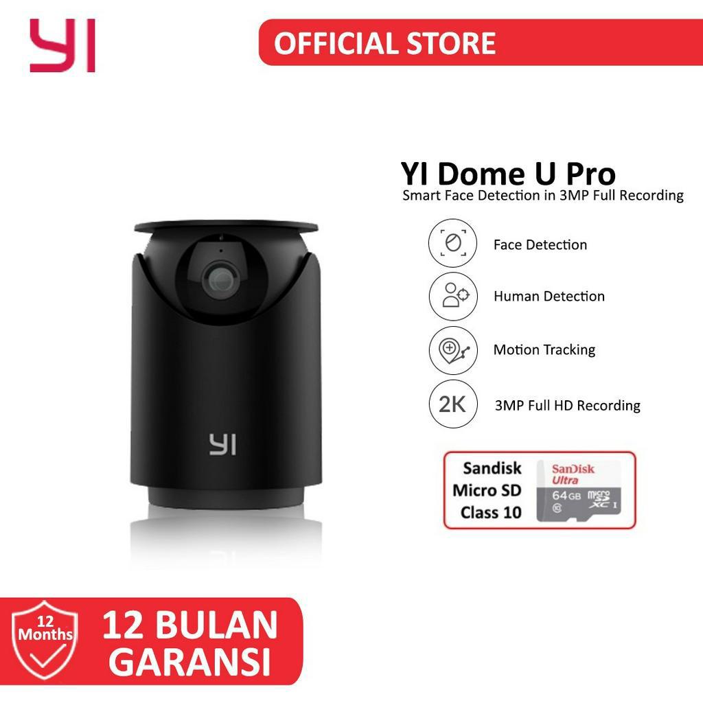 Yi Dome U Pro 2K IP Camera + Sandisk Micro SD Class 10 - 64GB