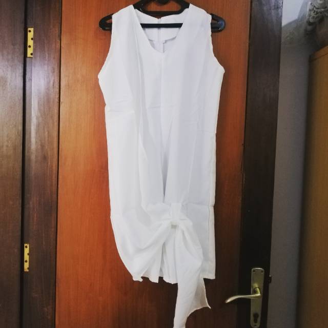 Baju Dress Putih Lengan Pendek Lengan Panjang Fashion Baru Model Putih White Promo Murah Katun Kaos