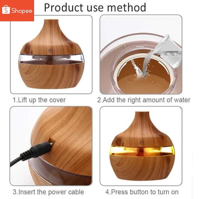 Ultrasonic Humidifier DIFFUSER Aroma Essential Oil 300ml TERLARIS