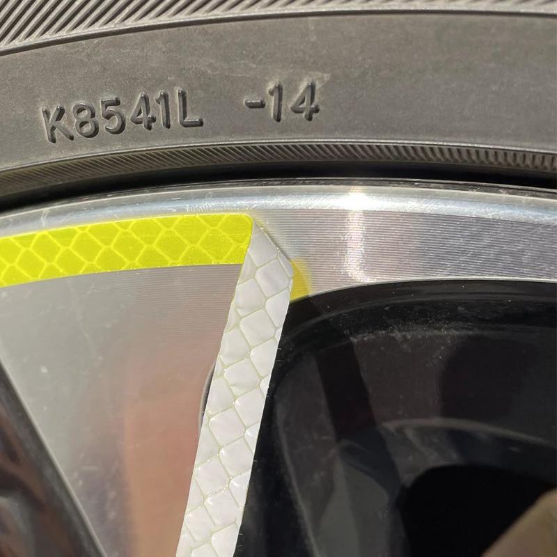 20pack Stiker Reflektif Roda Mobil Tape Bergaris Malam Mengemudi Safety Luminous Reflektif Stiker Untuk Mobil Motor Sepeda