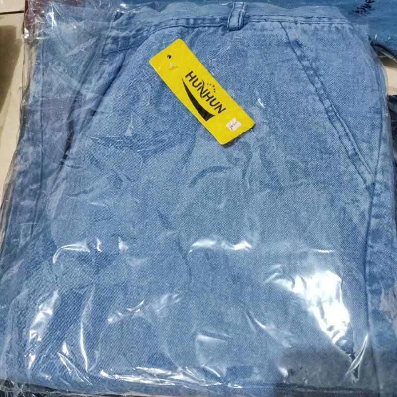 Jeans kulot wanita bahan jeans wash fit to L-Rawis denim
