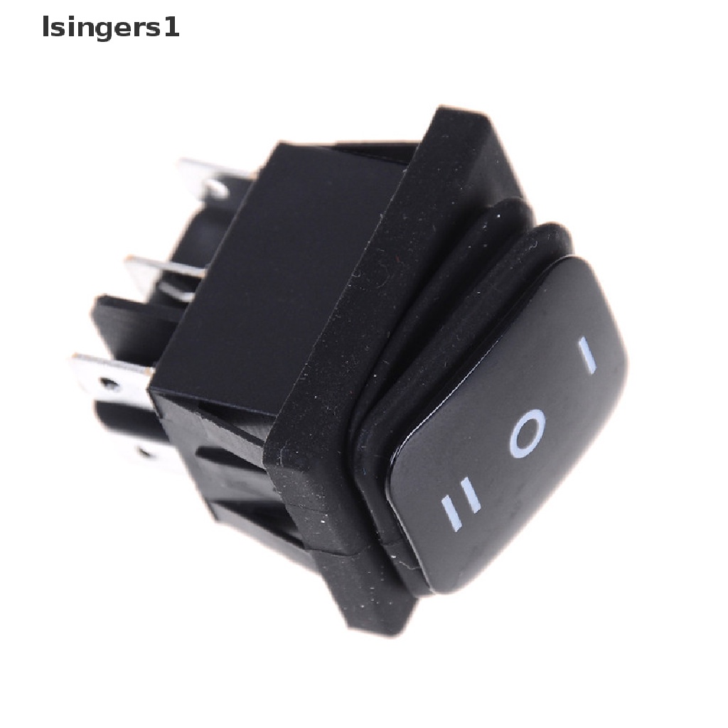 (lsingers1) Saklar Rocker Persegi Panjang 12V 6-pin DPDT Anti Air Warna Hitam