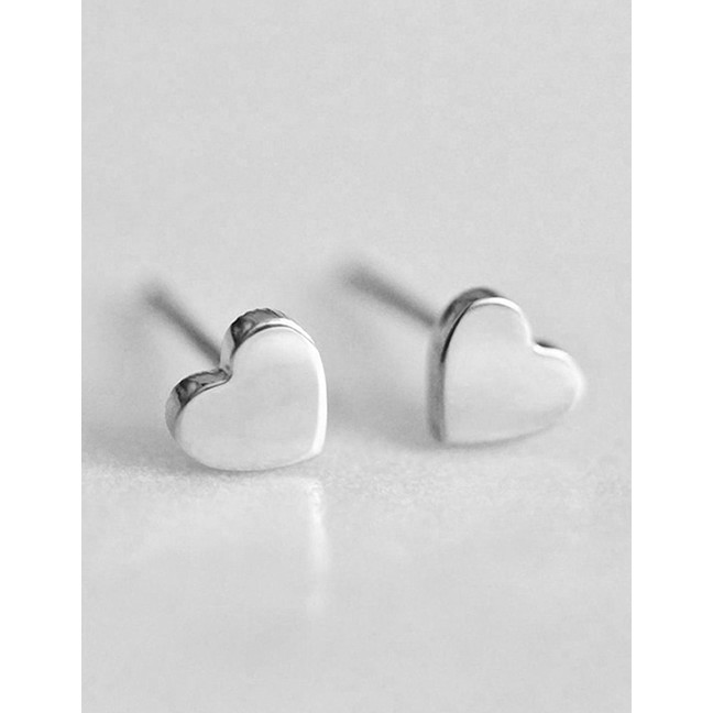 LRC Anting Tusuk Fashion Steel Color Love Stainless Steel Earrings F59813