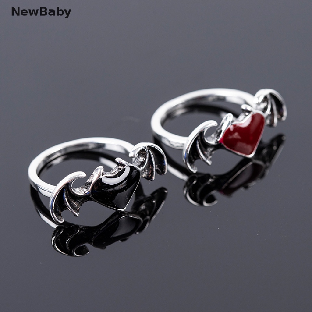 Newbaby Soul Cincin Wanita Desain Hatisayap Iblis Untuk Pestahadiah