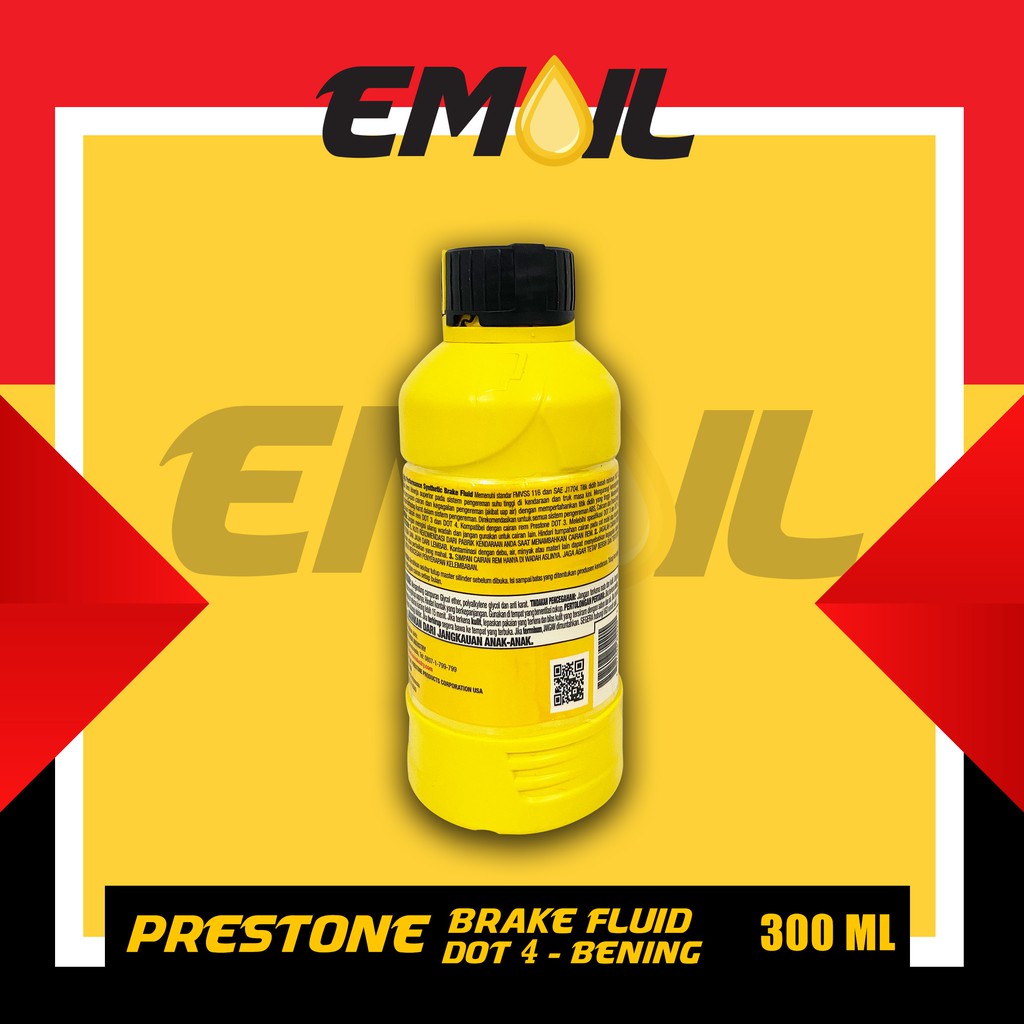 Minyak rem prestone brake fluid dot 4 warna bening isi 300 ml