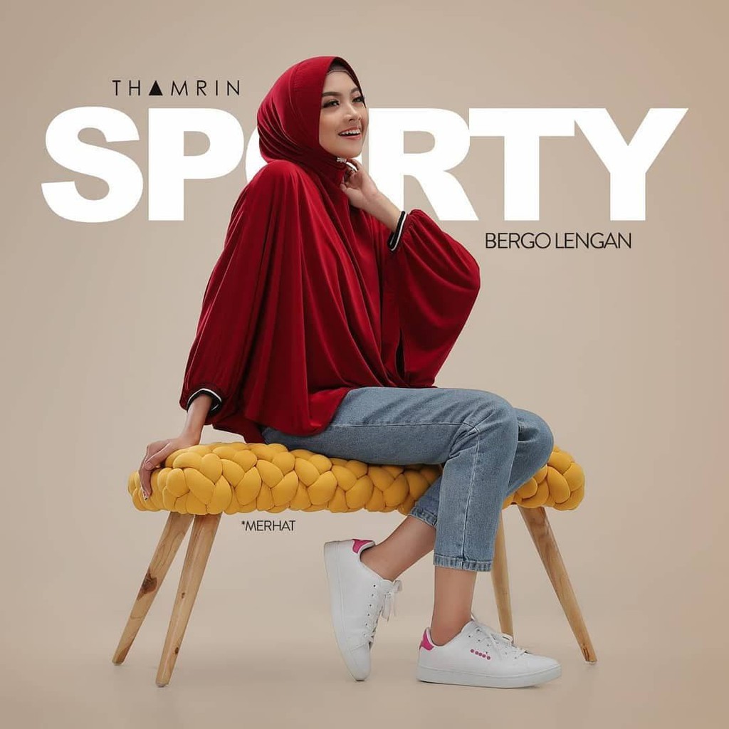 New Jilbab Instan Hijab Khimar Bergo Lengan Sporty