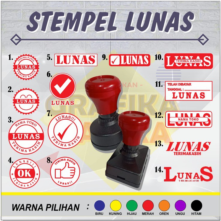 

Stempel Lunas Otomatis Warna Bisa Custom Nama Toko - Cepat 1 - 2 Jam Jadi