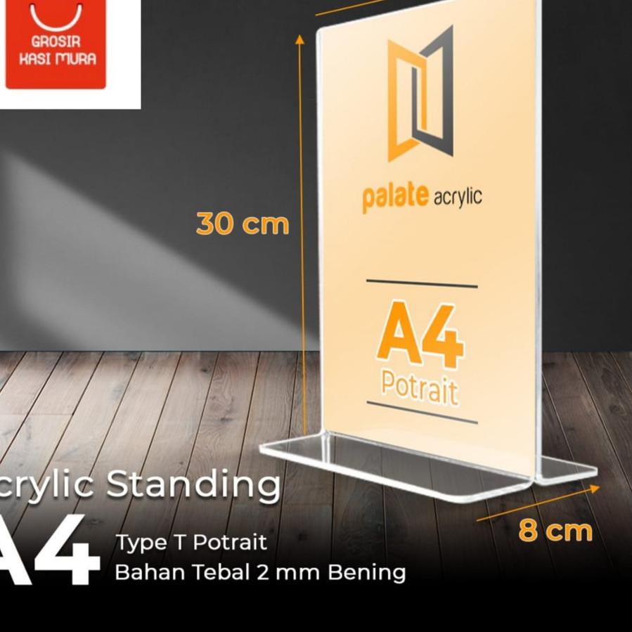 

Import Terlaris acrylic tent holder / akrilik tent card A4 tempat brosur Meja