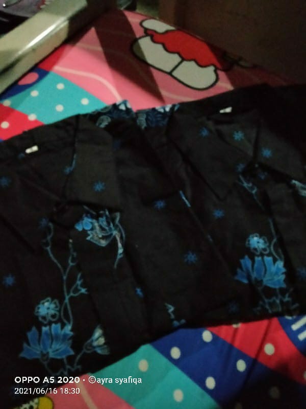 Baju Batik Couple Keluarga Batik Couple Kondangan Motif Sakura Biru