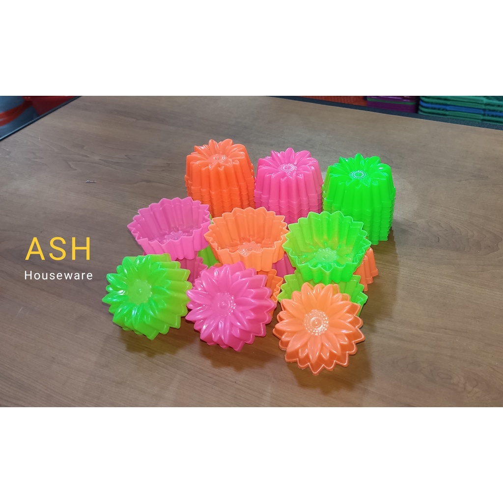 Cetakan Plastik Lotus Kecil Kue Roti Kukus Putu Ayu 12pcs