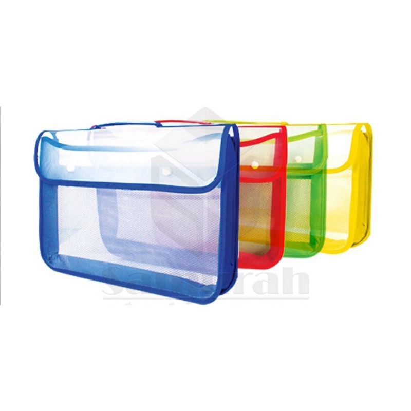 

Map Plastik Kancing 2 jaring Folio/Zipper school Bag/Map tenteng Untuk Kantor Dan sekolah