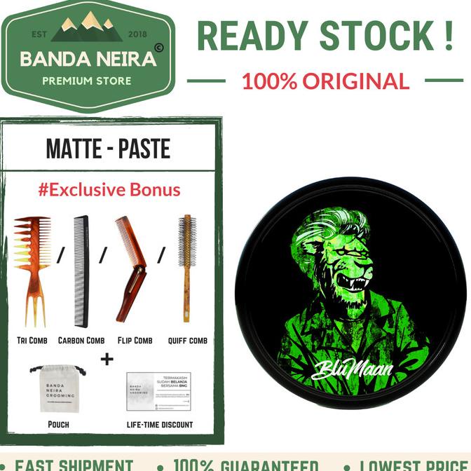 Blumaan Monarch Matte Paste Pomade Original Impor Murah